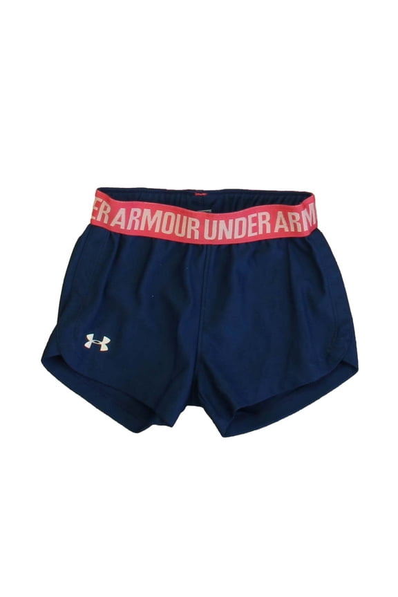 Pre-owned: Under Armour Girls Blue | Pink Athletic Shorts size: 2T (Good)