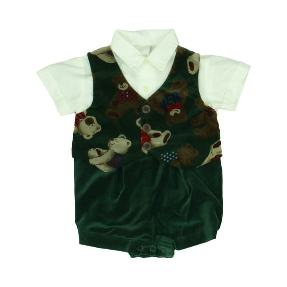 Pre-Owned Unknown Brand Boys White | Green Apparel Sets size: 3-6 Months (Good)