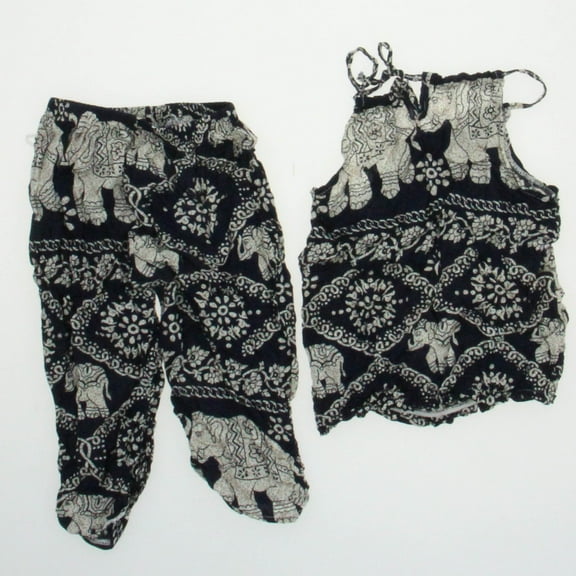 Pre-Owned Unknown Brand Girls Blue | White Apparel Sets size: 6-12 Months (Good)