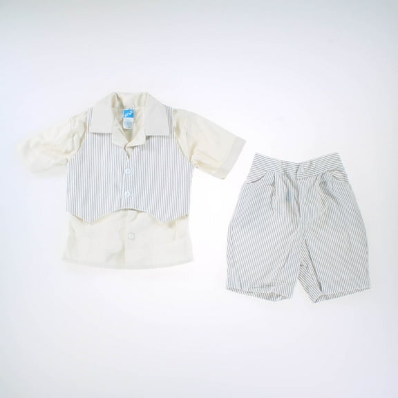 Pre-owned: Will ' Beth Boys Off White | Brown Apparel Sets size: 9 Months (Excellent)
