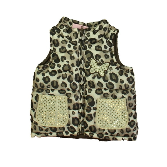 Pre-Owned Young Hearts Girls Leopard | Gold Butterfly Vest size: 12 Months (Good)