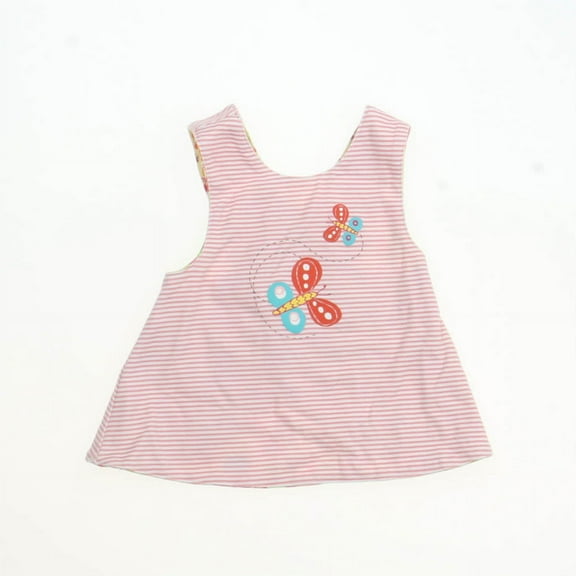 Pre-owned: Zutano Girls Pink Striped Sun Dress size: 12M (Fair)