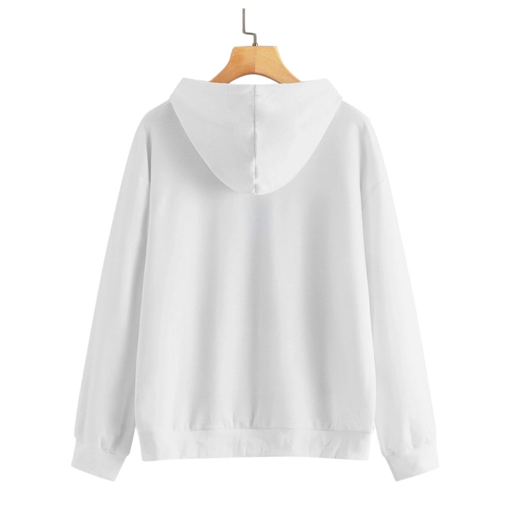 Pre-Owned sebulube Women Butterfly Sweatshirt Long Sleeve Pocket Pullover Hoodie Tunic Top Blouse