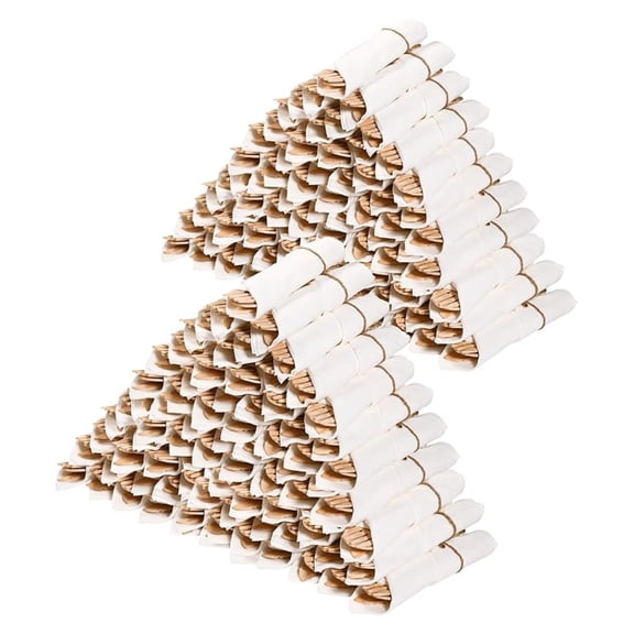 Pre rolled Bamboo Cutlery Set, 150pack Wrapped Bamboo Utensils/Disposable Silverware/Compostable Utensils (150 Forks, 150 Spoons, 150 Knives, 150 Napkins) Party supplies,Picnic, Wedding(150)