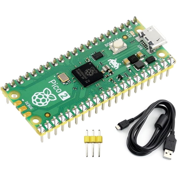 Pre-soldered Pico 2 Microcontroller Board Based on RP2350 Microcontroller Chip, with Dual-core and Dual-Architecture Design, Running up to 150 MHz (with Header)