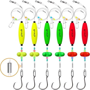 BESTSKY 6Pcs Catfish Rigs with Rattles, Pre-Tied Santee Float Rigs with ...