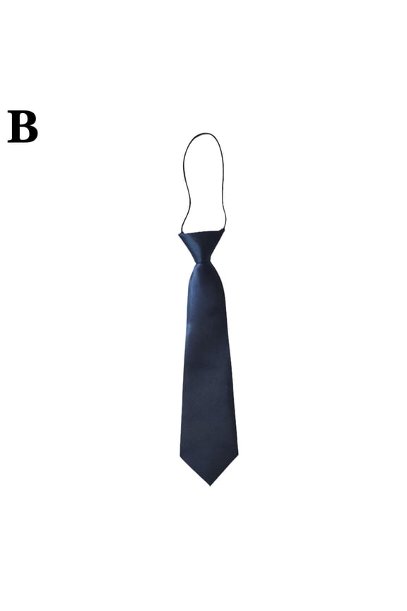 Pre-tied Ties for Kids Boys Children Solid Color Elastic Neck Strap Tie Necktie Formal Wedding Graduation School Uniforms A7W7