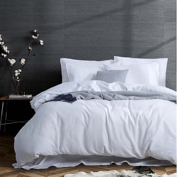 Pre-washed Belgian Flax Linen Cotton Duvet Cover Set