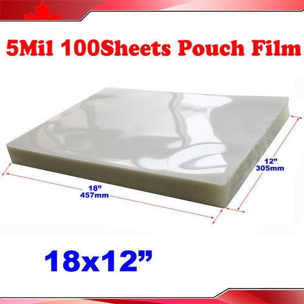PreAsion 100 PK 5Mil 12x18" Large Size PVC 2Flap Thermal Laminating Pouch Film Laminator