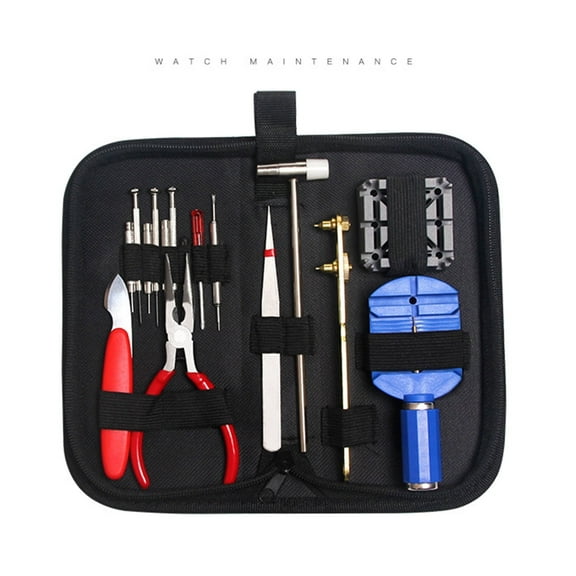 PreAsion 16PCS Watch Repair Tool Set Wrist Strap Adjust Band Pin Strap Link Remover Fix Back Opener Remover with Carrying Case