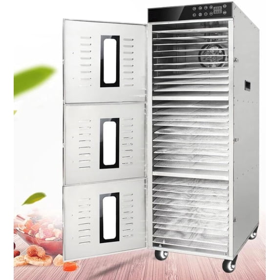 PreAsion 30 Layers Stainless Steel Fruit & Vegetable Drying Machine Pet Food Dryer Medicinal Material Dryer Meat Dryer Digital Touch Panel Control 110V