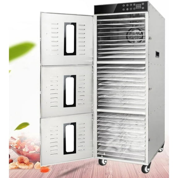 PreAsion 30 Layers Stainless Steel Fruit & Vegetable Drying Machine Pet Food Dryer Medicinal Material Dryer Meat Dryer Digital Touch Panel Control 110V
