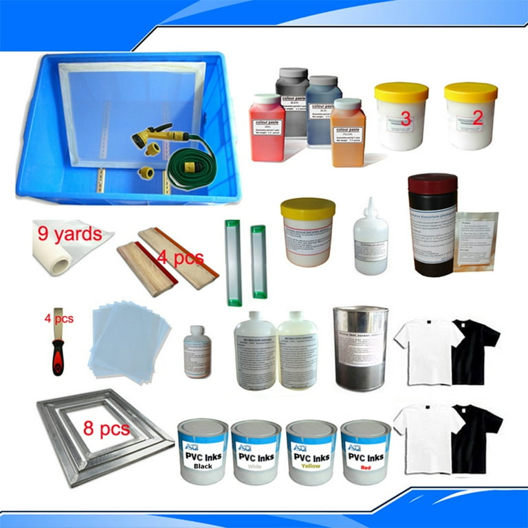 PreAsion 4 Colors Screen Printing Materials Kit Silk T Shirt Frame Print Accessories Walmart