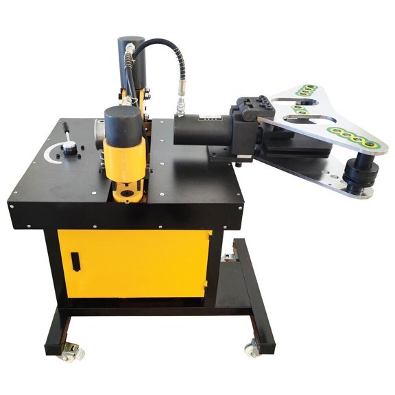 PreAsion 4 in 1 Electric Hydraulic Busbar Processor Cutter/Hole Puncher Flat Bending Vertical Bending 110V