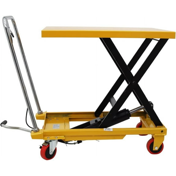 PreAsion 440LBS Hydraulic Scissor Lift Table Cart 28.5inch Lifting Height Manual Hydraulic Lifting Platform