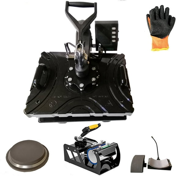 PreAsion 5in1 Electric Heat Press Machine Sublimation Transfer (Black)