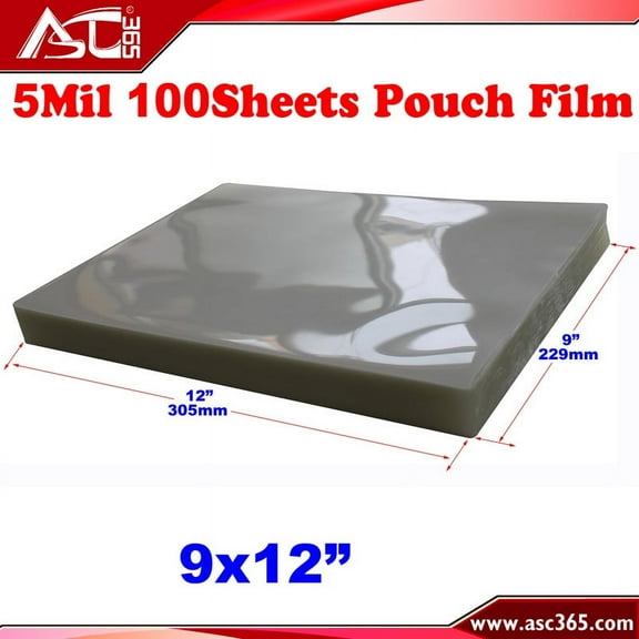 PreAsion 5mil 9x12" Letter Size Clear Laminating Pouch Film Thermal Hot Lamintor 100 Sheets/Pack