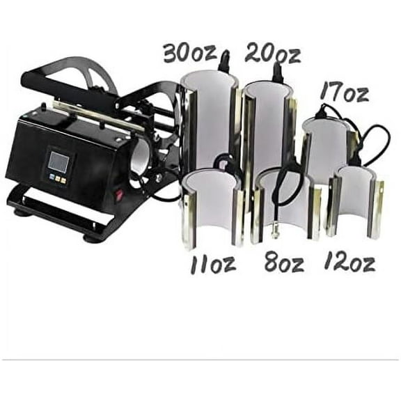 PreAsion 6 in1 Mug Heatpress Machine Mug Cup Heat Transfer Printer DIY Cup 110V 500W