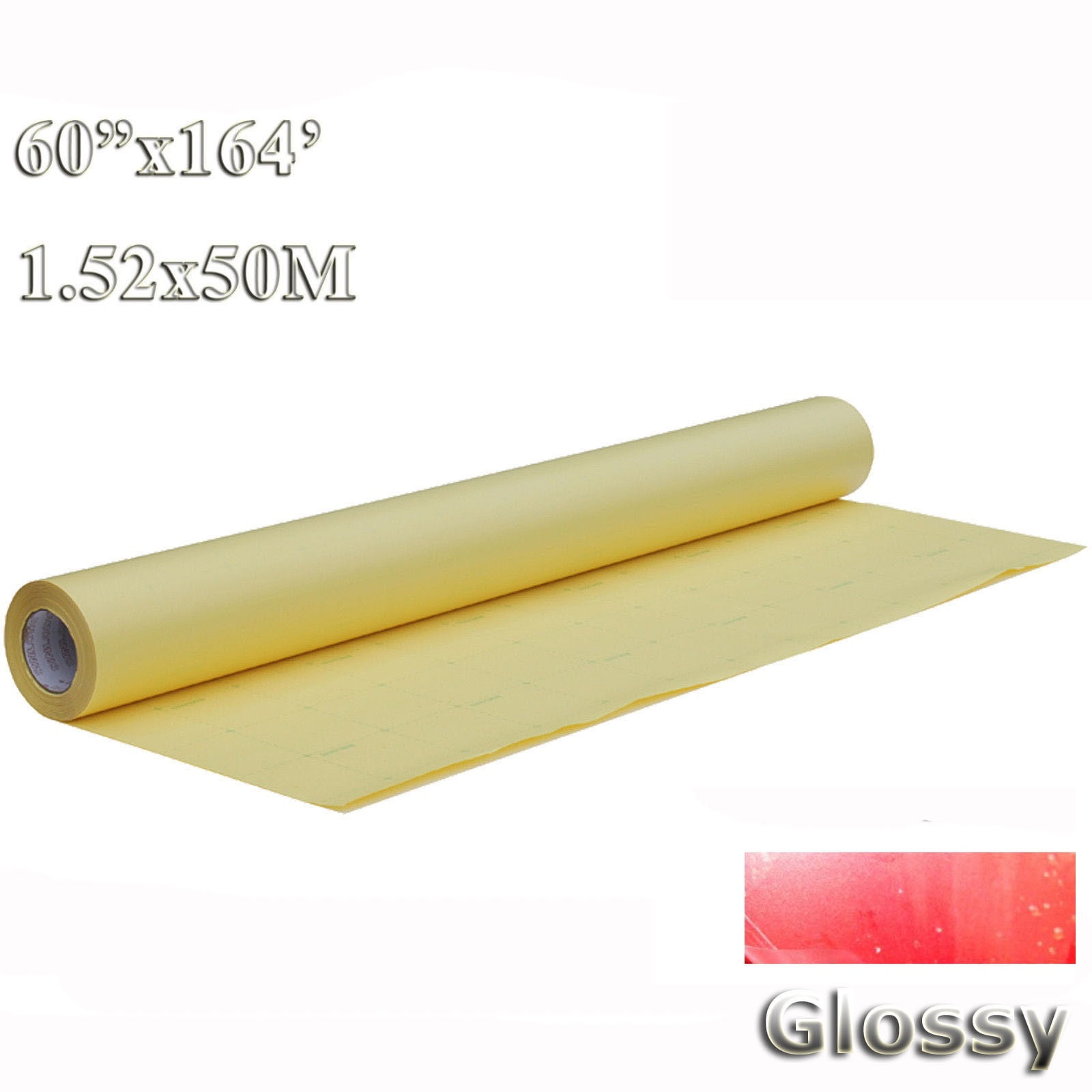 PreAsion 60"X164'(1.52*50M) 2Mil Glossy Vinyl Cold Laminating Film