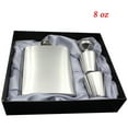 thumbnail image 1 of PreAsion 8oz Stainless Steel Hip Flask Liquor Whisky Flagon Set with 1 Funnel and 2 Cups Leather Gift Wrap Box, 1 of 9