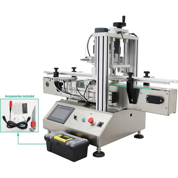 PreAsion Automatic Desktop Conveyor Capping Machine Screwing Machine Bottle Capping Sealer Stainless Steel 110V