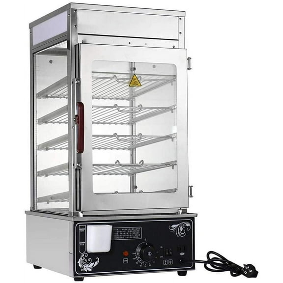 PreAsion Commercial Bun Steamer Electric Food Steamer 5-Layer Restaurant Bun Warmer Bun Bread Steamer Machine 900W Hot Dog Steamer Warmer for Buffet