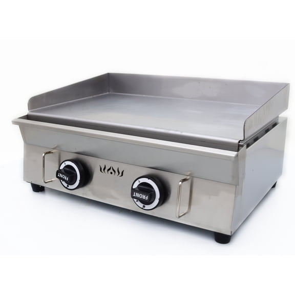 PreAsion Commercial LPG Gas Grill Griddle Countertop Flat Top Cooking Griddle Grill BBQ Teppanyaki Grill 2800Pa Stainless Steel