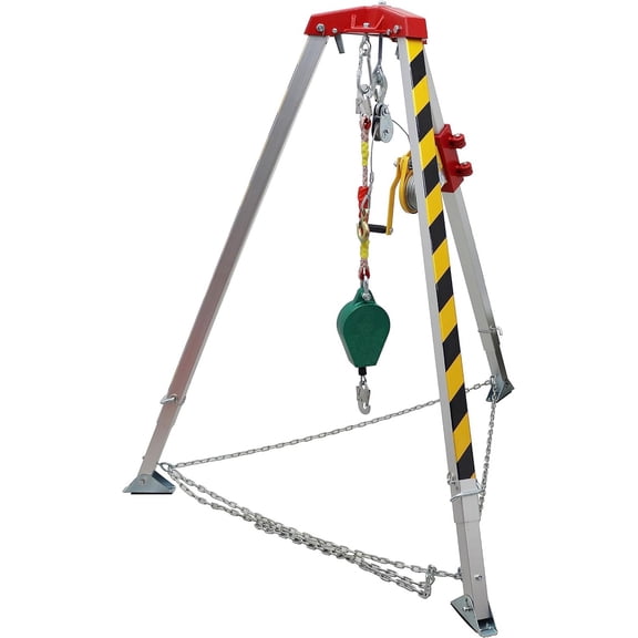PreAsion Confined Space Tripod Kit Aluminum Alloy Emergency Rescue Tripod Kit for Confined Space Rescue Tripod