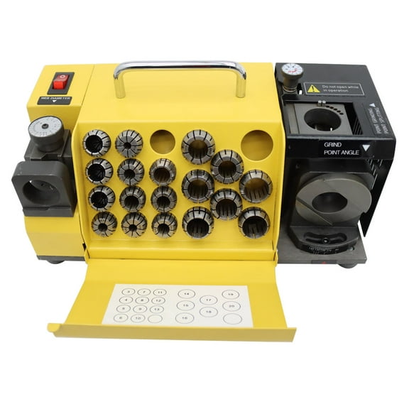 PreAsion Drill Bit Grinder Portable Drill Bit Grinder Sharpener Drill Grinding Machine with 18 Collects Angle 3-20 110V