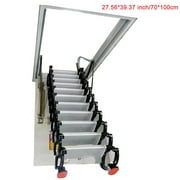 PreAsion Hidden Ceiling Attic Ladder 27.6*39.4inch White 10.5ft Al-mg Alloy