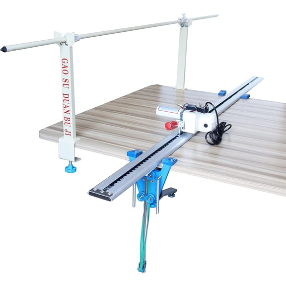 PreAsion High Speed Fbric Cutter Electric Cloth Cutter Digital Counter Delay Function with Rail Track 110V