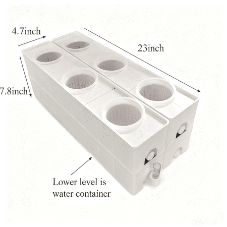 PreAsion Hydroponic Plant Site Grow Kit 6 Holes Square Pipeline Vegetable Planter