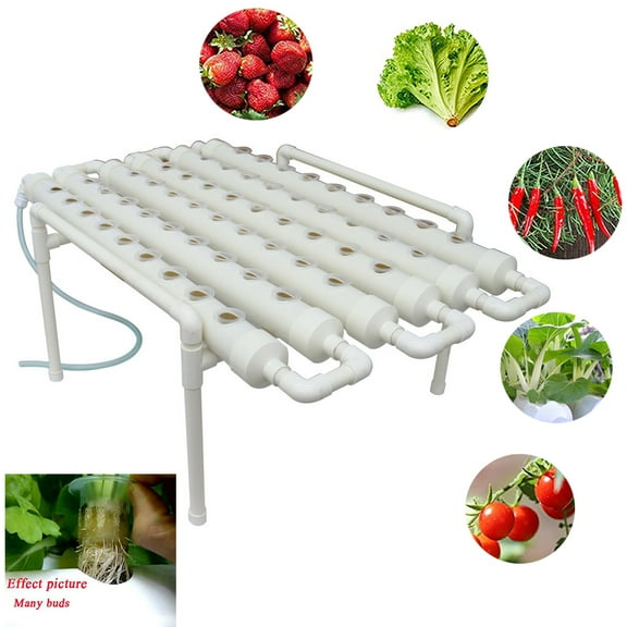 PreAsion Hydroponic Plant Site Grow Kit 6 Pipes 54 Holes Pipeline Vegetable Planter