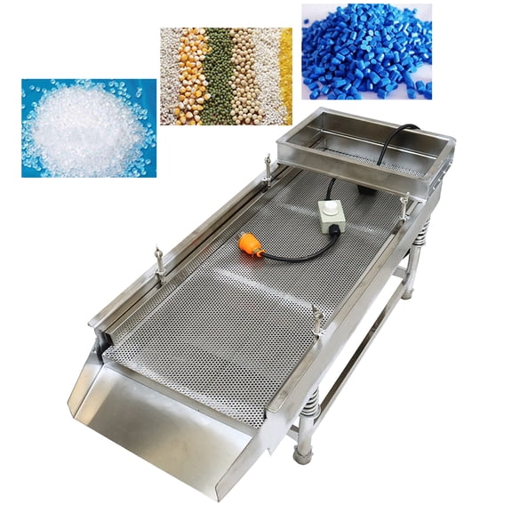 PreAsion Linear Vibrating Screen Stainless Steel Single Layer Shaker Screen with 3mm Mesh (JG30-75 Small-Sized)