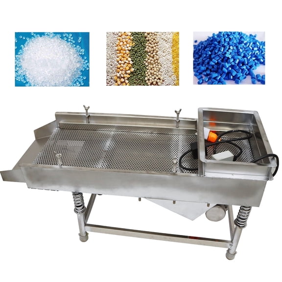 PreAsion Linear Vibrating Screen Stainless Steel Single Layer Shaker Screen with 5mm Mesh (JG30-75 Small-Sized)