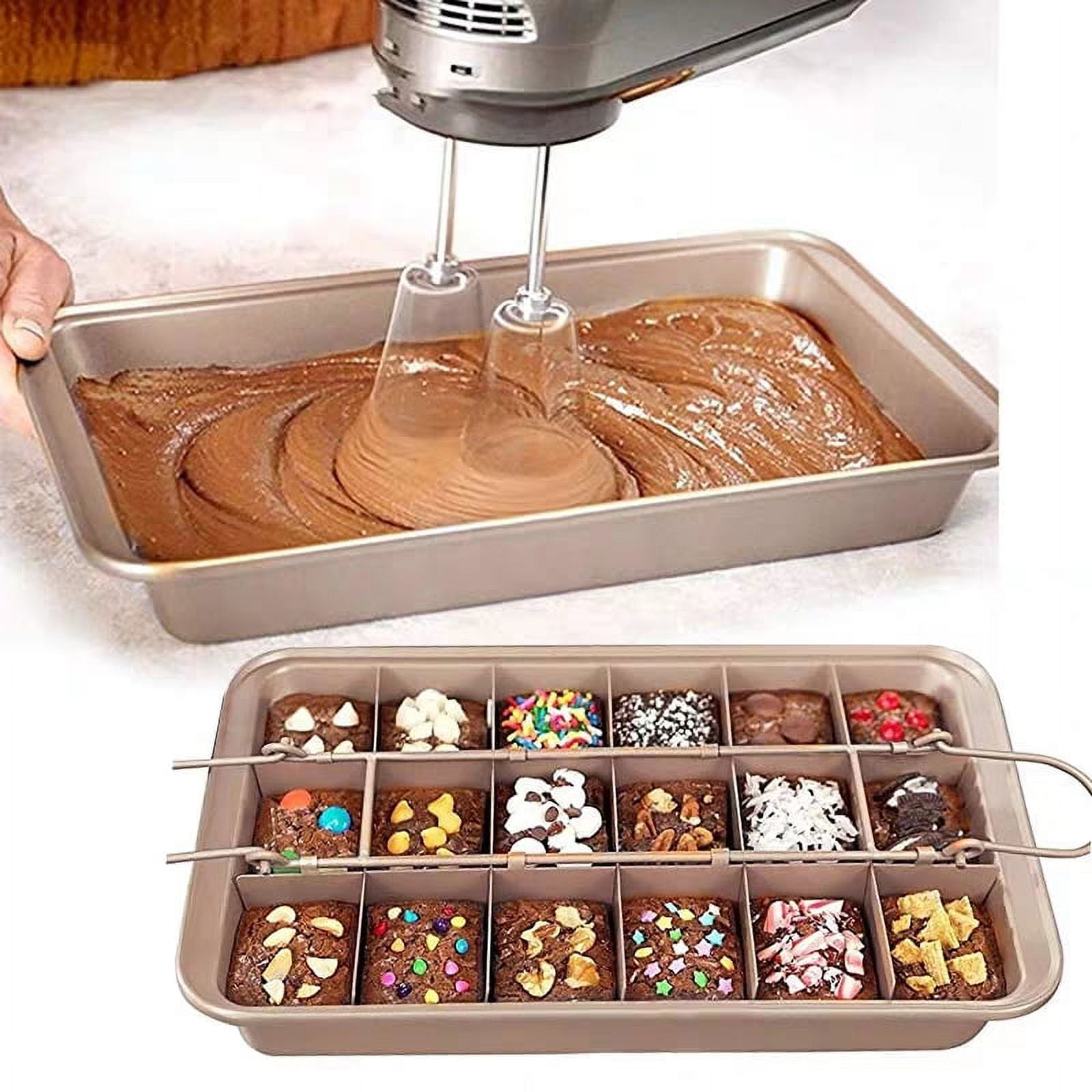 PreAsion Non Stick Brownie Pans with Dividers Baking Pan 18 Holes