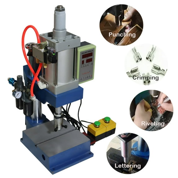 PreAsion Pneumatic Punch Press Transfer Machine (1763Lb/800Kg Pressure) Punches Milling Machine for Sheet Metal Hole with Controller