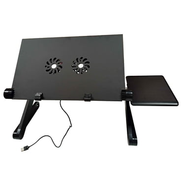 Foldable Laptop Bed Tray Desk With Cooling Fan – Adjustable Stand With USB Port, Holds 33lbs