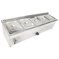 thumbnail image 1 of PreAsion Propane Gas Food Warmer Bain-Marie Buffet Steam Table 5 Pan Stainless Steel Countertop Food Warmer, 1 of 5