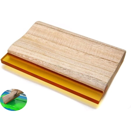 PreAsion Screen Printing Squeegee Long Wooden Oiliness Ink Scraper 6.3 Inch 75 Durometer