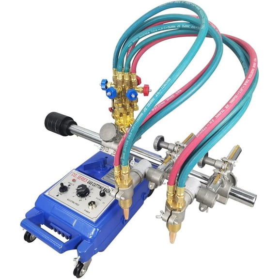PreAsion Semi-automatic Double Torch Track Burner Portable Handle Gas Cutting Machine 110V