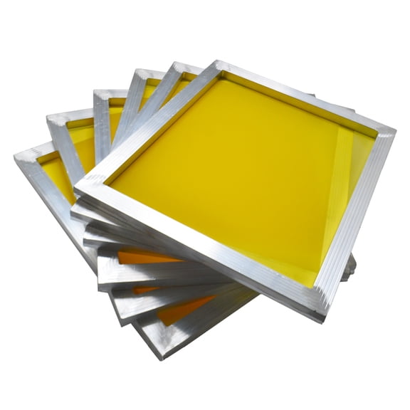 PreAsion Silk Screen Printing Frame 6PCS 8"*14" Stretched Aluminum Frame with 200 Mesh (80T) Yellow
