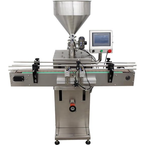 PreAsion Single Head Automatic Servo Paste Liquid Dual Purpose Filling Machine with Belt Conveyor Belt 110V/60HZ 100-1000ML