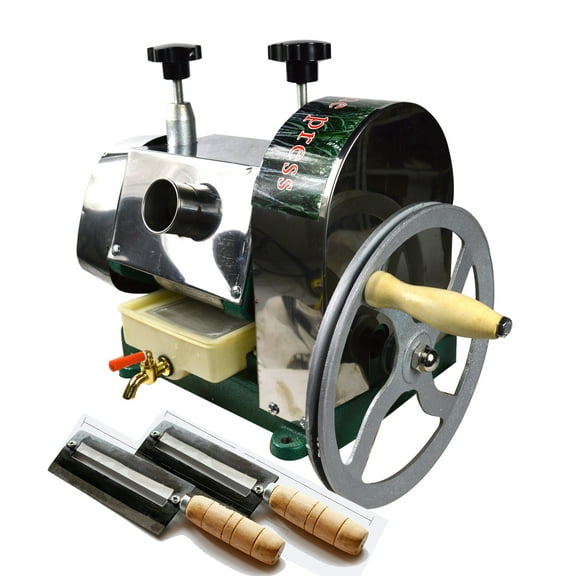 PreAsion Sugar Cane Pess Juicer Machine Manual Sugarcane Juice Extractor with Stainless Steel Shell and 2 Knives