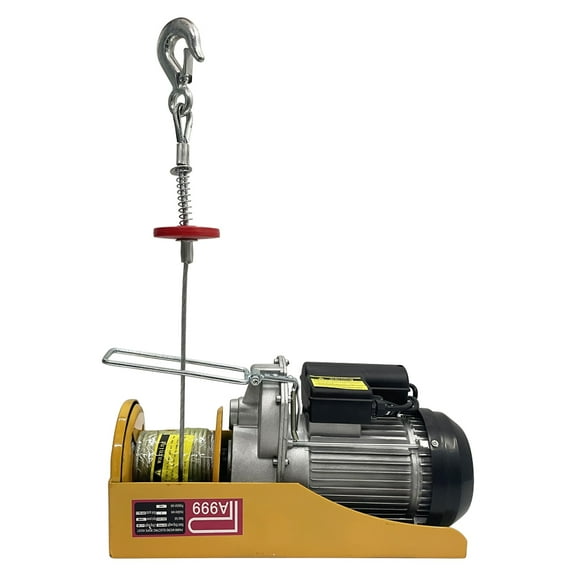 PreAsion Winch with Wire Rope and Mount Plate Lift Hoist Electric Hoist Crane Lift Wire Hoist Overhead Lift Garage Ceiling Pully Winch 220V 2000 lb