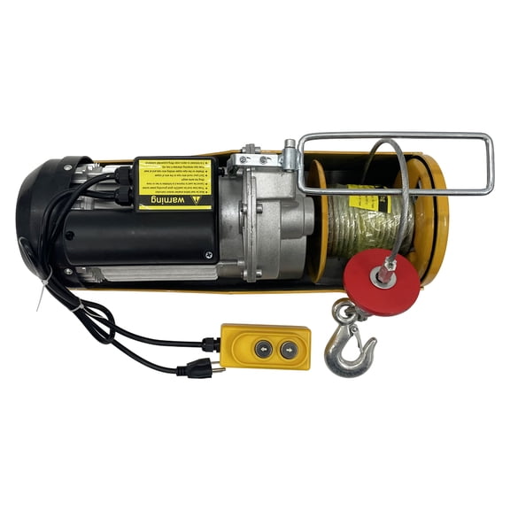 PreAsion Winch with Wire Rope and Mount Plate Lift Hoist Electric Hoist Crane Lift Wire Hoist Overhead Lift Garage Ceiling Pully Winch 220V 2000 lb