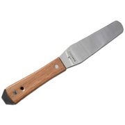 PreAsion Wooden Handle Screen Printing Ink Spatula Stainless Steel Bake Stir Tool 6" 1Pc