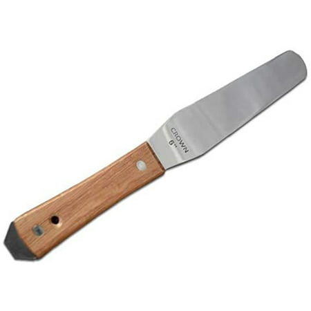 PreAsion Wooden Handle Screen Printing Ink Spatula Stainless Steel Bake Stir Tool 6" 1Pc