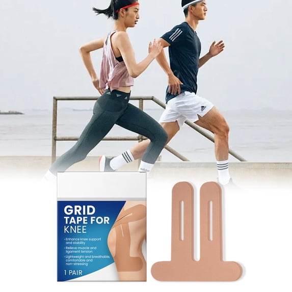PreCut Kinesiology Tape for Knees, 1Pair Upgraded Knee Tape for Knee Pain Relief Pre Cut, Athletic Knee Tape, Waterproof&Hypoallergenic Latex-Free for Sports