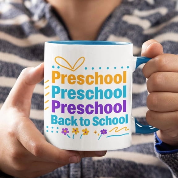PreK TeaC1her Mug RainB1Ow R TeaC1her Gift Back to School or Cla1ssroom Appreciation Cup
